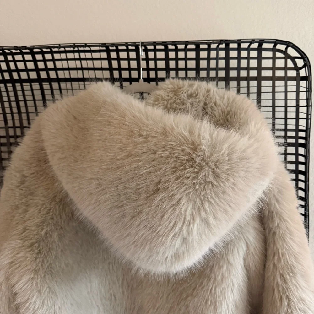 Free people Louder Please Hooded Faux Fur Jacket - Picture 7 of 11